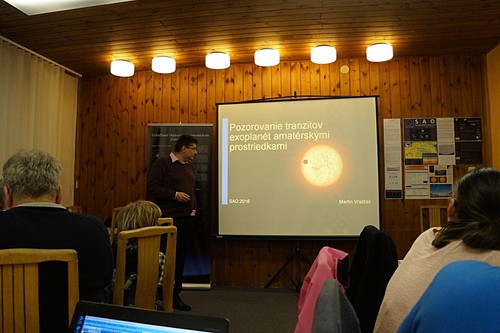 Ing. Martin Vrašťák (Sekce PHE České astronomické společnosti) hovoril o tom ako pozorovať exoplanéty