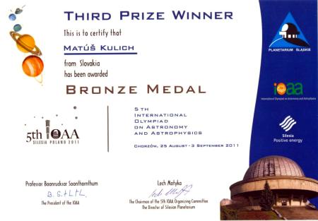 Matuš Kulich - Bronzová medaila